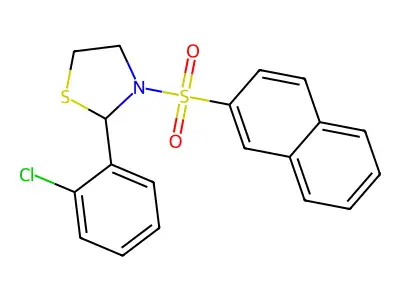 2-(2-Chlorophenyl)-3-(naphthalen-2-ylsulfonyl)thiazolidine structure
