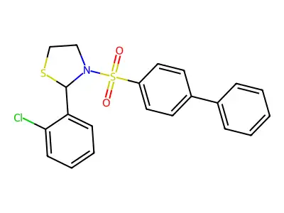 2-(2-Chlorophenyl)-3-(4-phenylphenyl)sulfonyl-1,3-thiazolidine structure