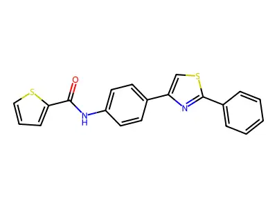 N-[4-(2-phenyl-1,3-thiazol-4-yl)phenyl]thiophene-2-carboxamide structure