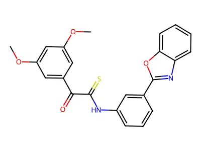 N-[3-(1,3-benzoxazol-2-yl)phenyl]-2-(3,5-dimethoxyphenyl)-2-oxoethanethioamide structure