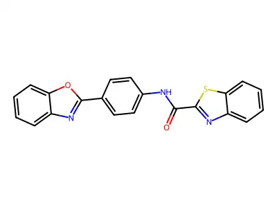 N-[4-(1,3-benzoxazol-2-yl)phenyl]-1,3-benzothiazole-2-carboxamide structure