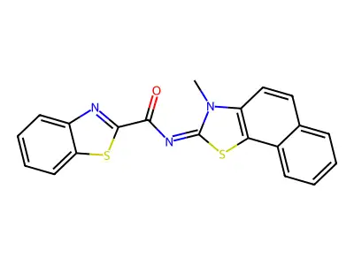 Benzothiazole-2-carboxamide, N-(3-methyl-3H-naphtho[2,1-d]thiazol-2-ylidene)- structure