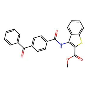 Methyl 3-(4-benzoylbenzamido)benzo[b]thiophene-2-carboxylate structure