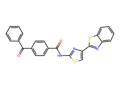 N-(4-(benzo[d]thiazol-2-yl)thiazol-2-yl)-4-benzoylbenzamide structure