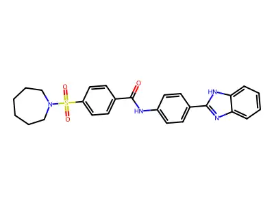 4-(azepan-1-ylsulfonyl)-N-[4-(1H-benzimidazol-2-yl)phenyl]benzamide structure