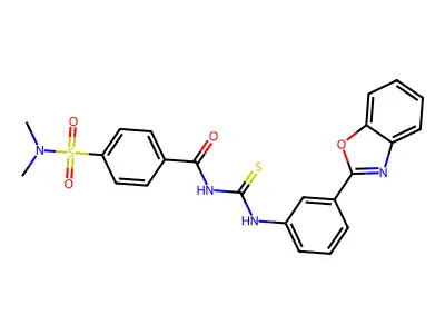 1-[3-(1,3-benzoxazol-2-yl)phenyl]-3-[4-(dimethylsulfamoyl)benzoyl]thiourea structure