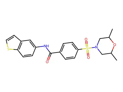 N-(benzo[b]thiophen-5-yl)-4-((2,6-dimethylmorpholino)sulfonyl)benzamide structure