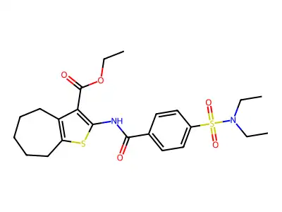 ETHYL 2-[4-(DIETHYLSULFAMOYL)BENZAMIDO]-4H,5H,6H,7H,8H-CYCLOHEPTA[B]THIOPHENE-3-CARBOXYLATE structure