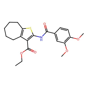ethyl 2-[(3,4-dimethoxybenzoyl)amino]-5,6,7,8-tetrahydro-4H-cyclohepta[b]thiophene-3-carboxylate structure