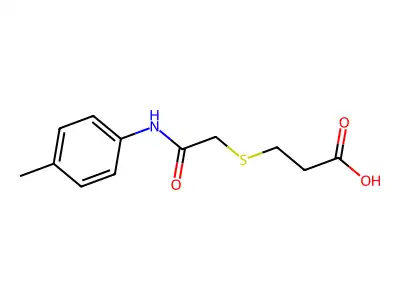 3-({[(4-Methylphenyl)carbamoyl]methyl}sulfanyl)propanoic acid structure