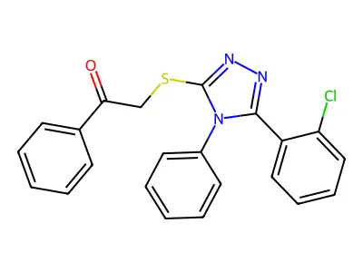 2-{[5-(2-chlorophenyl)-4-phenyl-4H-1,2,4-triazol-3-yl]sulfanyl}-1-phenylethanone structure