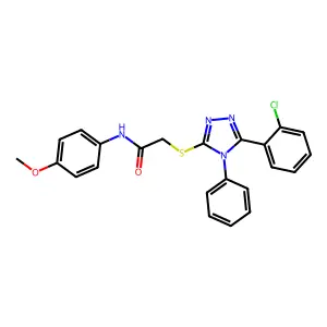 2-{[5-(2-chlorophenyl)-4-phenyl-4H-1,2,4-triazol-3-yl]sulfanyl}-N-(4-methoxyphenyl)acetamide structure