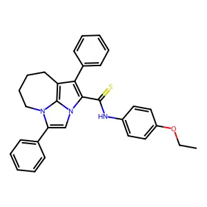 N-(4-ethoxyphenyl)-1,4-diphenyl-5,6,7,8-tetrahydro-2a,4a-diazacyclopenta[cd]azulene-2-carbothioamide structure