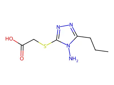 2-[(4-amino-5-propyl-4H-1,2,4-triazol-3-yl)sulfanyl]acetic acid structure