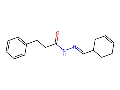 N-(cyclohex-3-en-1-ylmethylideneamino)-3-phenylpropanamide structure