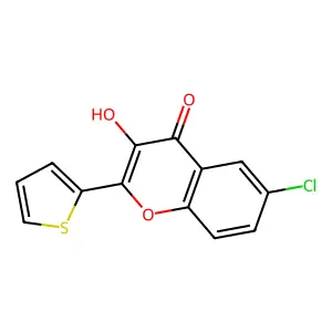6-chloro-3-hydroxy-2-(2-thienyl)chromen-4-one structure
