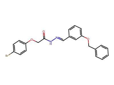 2-(4-bromophenoxy)-N-[(3-phenylmethoxyphenyl)methylideneamino]acetamide structure