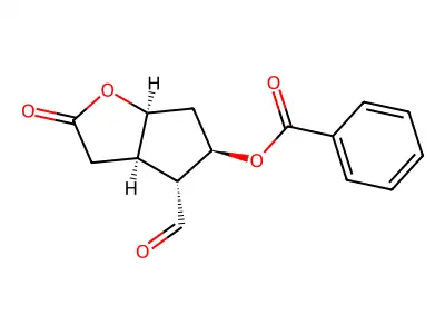 (4-Formyl-2-oxo-3,3a,4,5,6,6a-hexahydrocyclopenta[b]furan-5-yl) benzoate structure