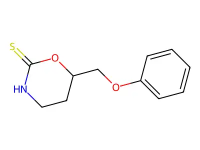 Tetrahydro-6-(phenoxymethyl)-2H-1,3-oxazine-2-thione structure