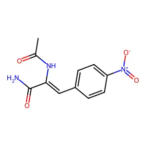 (E)-2-acetamido-3-(4-nitrophenyl)prop-2-enamide structure