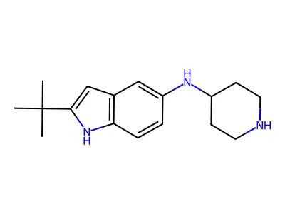 2-tert-butyl-N-piperidin-4-yl-1H-indol-5-amine structure