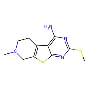 7-methyl-2-methylsulfanyl-6,8-dihydro-5H-pyrido[4,5]thieno[1,2-c]pyrimidin-4-amine structure