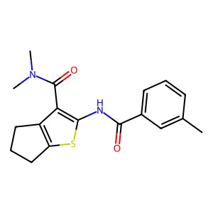 N,N-dimethyl-2-[(3-methylbenzoyl)amino]-5,6-dihydro-4H-cyclopenta[b]thiophene-3-carboxamide structure