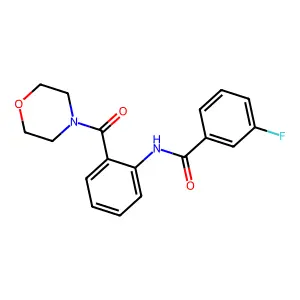 3-fluoro-N-[2-(4-morpholinylcarbonyl)phenyl]benzamide structure