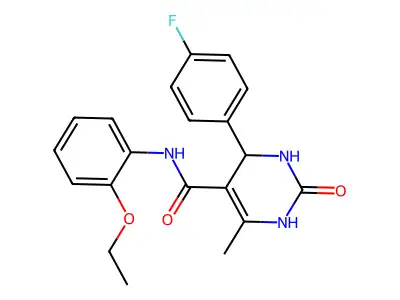 N-(2-ethoxyphenyl)-4-(4-fluorophenyl)-6-methyl-2-oxo-1,2,3,4-tetrahydropyrimidine-5-carboxamide structure