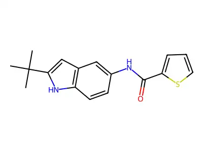 N-(2-tert-butyl-1H-indol-5-yl)thiophene-2-carboxamide structure