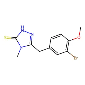 5-(3-Bromo-4-methoxybenzyl)-4-methyl-2,4-dihydro-3H-1,2,4-triazole-3-thione structure