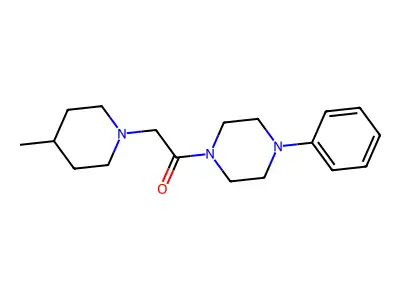 2-(4-Methylpiperidin-1-yl)-1-(4-phenylpiperazin-1-yl)ethanone structure