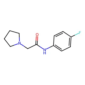 N-(4-fluorophenyl)-2-(pyrrolidin-1-yl)acetamide structure