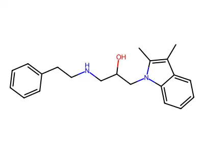 1-(2,3-dimethyl-1H-indol-1-yl)-3-[(2-phenylethyl)amino]propan-2-ol structure