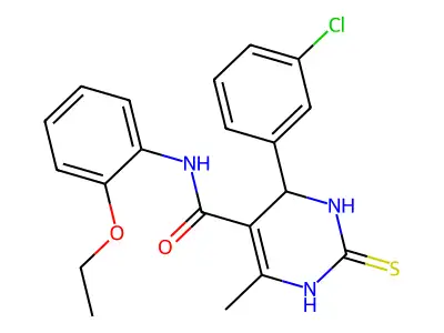 4-(3-chlorophenyl)-N-(2-ethoxyphenyl)-6-methyl-2-sulfanylidene-1,2,3,4-tetrahydropyrimidine-5-carboxamide structure