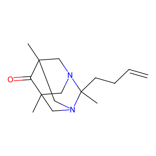 (1r,5R,7S)-2-(but-3-en-1-yl)-2,5,7-trimethyl-1,3-diazaadamantan-6-one structure