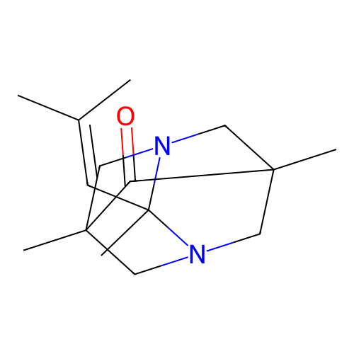 (1r,5R,7S)-2,5,7-trimethyl-2-(2-methylprop-1-en-1-yl)-1,3-diazaadamantan-6-one structure