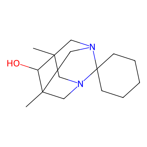(1r,5R,7S)-5,7-dimethyl-1,3-diazaspiro[adamantane-2,1'-cyclohexan]-6-ol structure