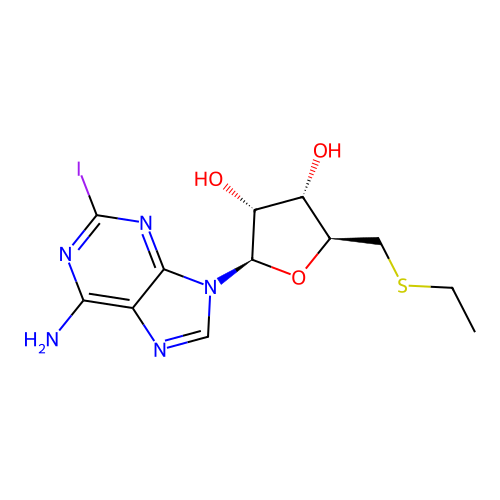 5'-S-ethyl-2-iodo-5'-thio-Adenosine structure