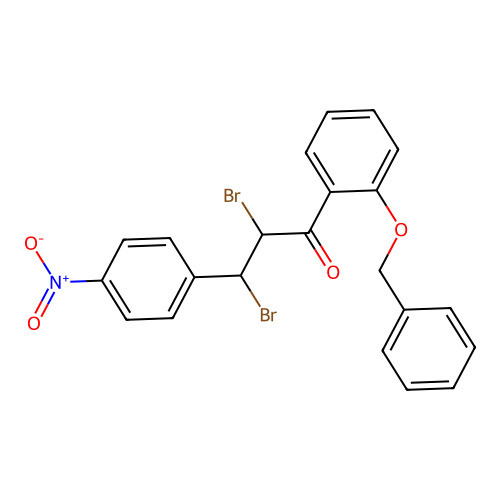 2,3-Dibromo-3-(4-nitrophenyl)-1-(2-phenylmethoxyphenyl)propan-1-one structure