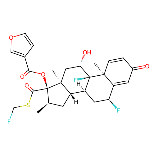 Androsta-1,4-diene-17-carbothioic acid, 6,9-difluoro-17-[(3-furanylcarbonyl)oxy]-11-hydroxy-16-methyl-3-oxo-, S-(fluoromethyl) ester, (6alpha,11beta,16alpha,17alpha)- structure