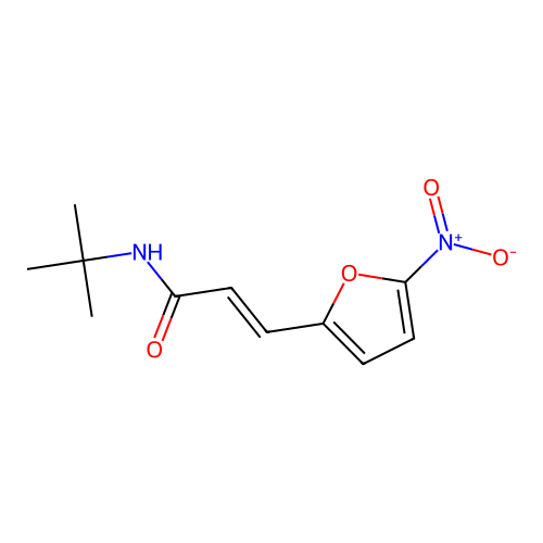 N-tert-butyl-3-(5-nitro-furan-2-yl)-acrylamide structure