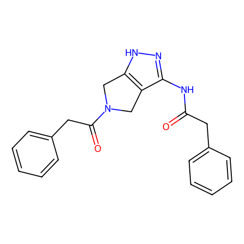 2-Phenyl-N-[5-(phenylacetyl)-1,4,5,6-tetrahydropyrrolo[3,4-c]pyrazol-3-yl]acetamide structure