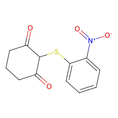 2-(2-Nitrophenyl)sulfanylcyclohexane-1,3-dione structure
