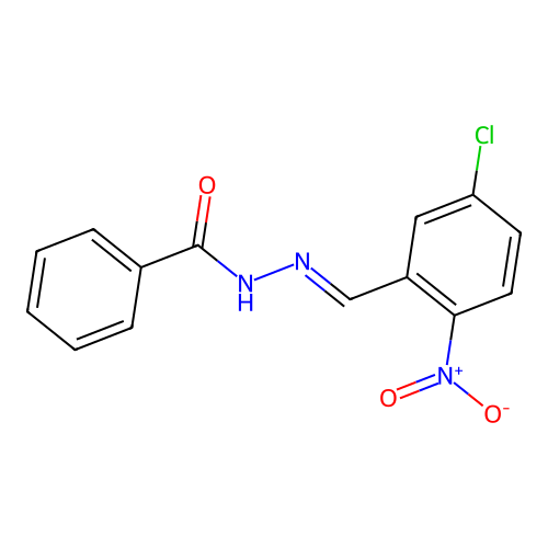 N-[(E)-(5-chloro-2-nitrophenyl)methylideneamino]benzamide structure