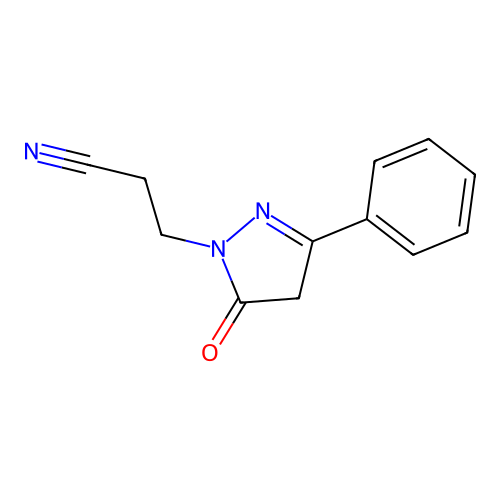 3-(5-oxo-3-phenyl-4H-pyrazol-1-yl)propanenitrile structure