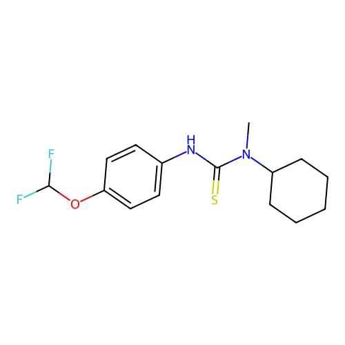 1-Cyclohexyl-3-(4-(difluoromethoxy)phenyl)-1-methylthiourea structure