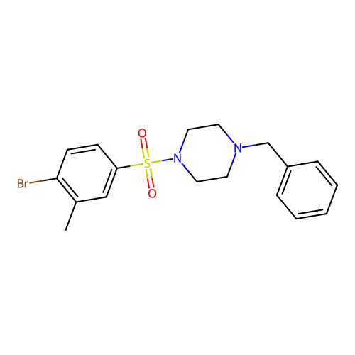 1-Benzyl-4-(4-bromo-3-methylphenyl)sulfonylpiperazine structure