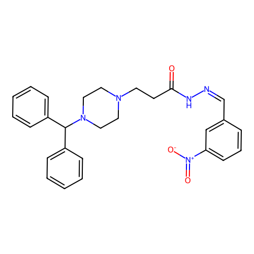 (Z)-3-(4-benzhydrylpiperazin-1-yl)-N'-(3-nitrobenzylidene)propanehydrazide structure