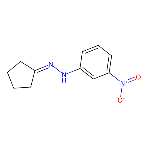 Cyclopentanone (3-nitrophenyl)hydrazone structure